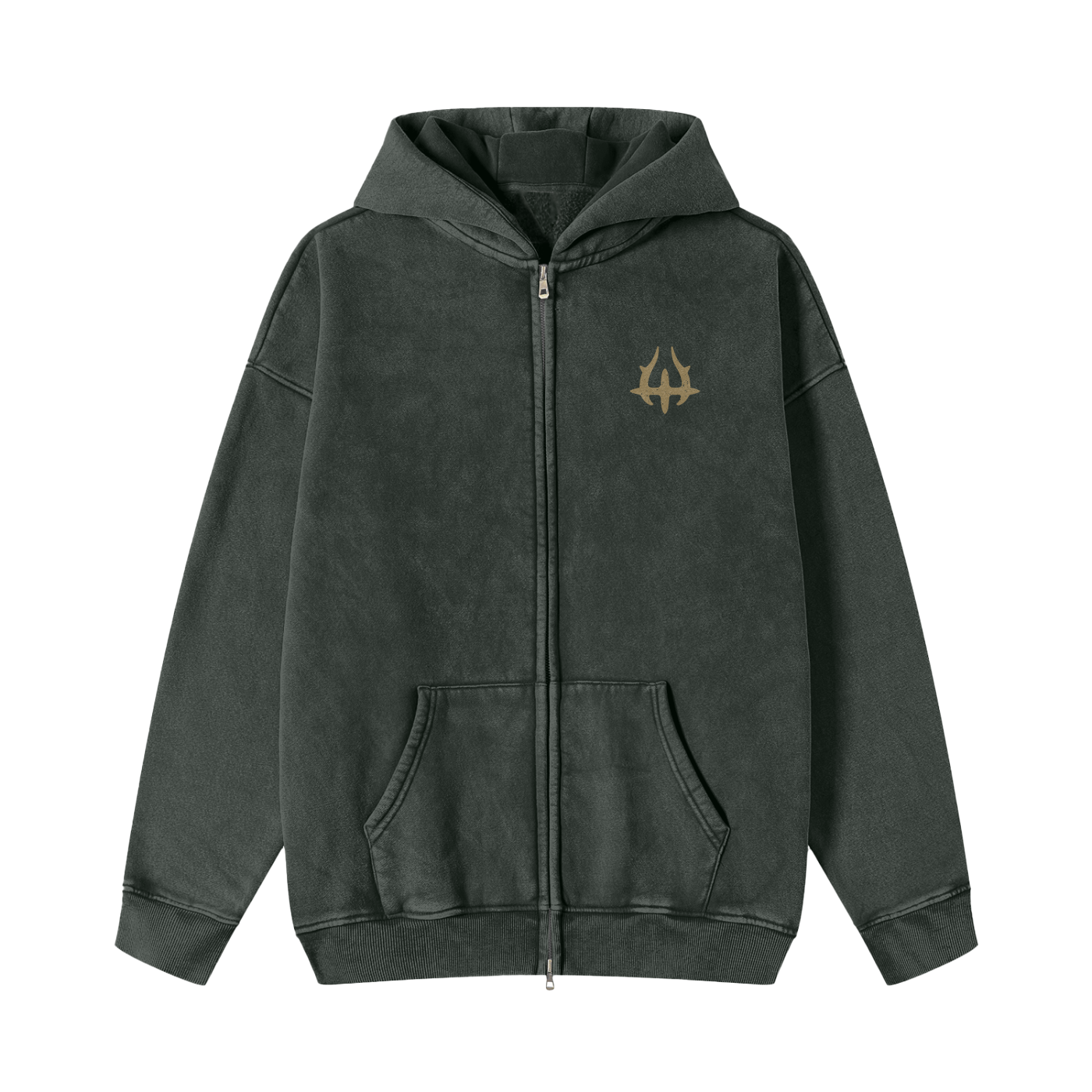 TOROS Snow Washed Zip-Through Fleece Hoodie