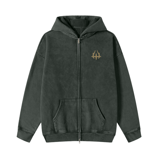 TOROS Snow Washed Zip-Through Fleece Hoodie
