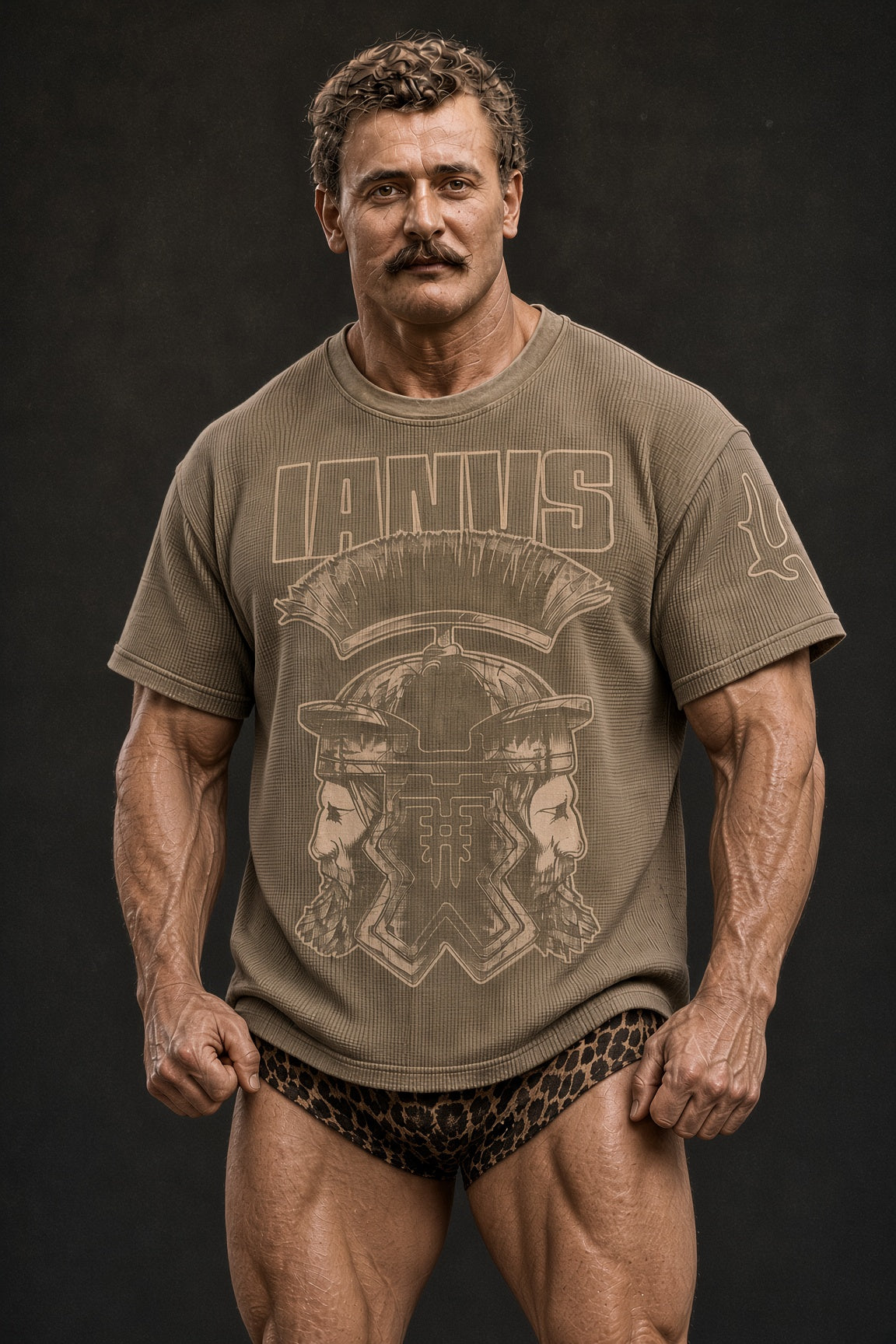 IANVS - Tan Waffle Knit T-Shirt (Khaki)