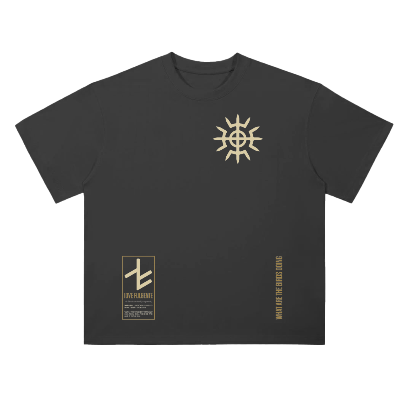 IOVE FULGENTE - Heavyweight Drop Shoulder Cotton T-Shirt (Dark)