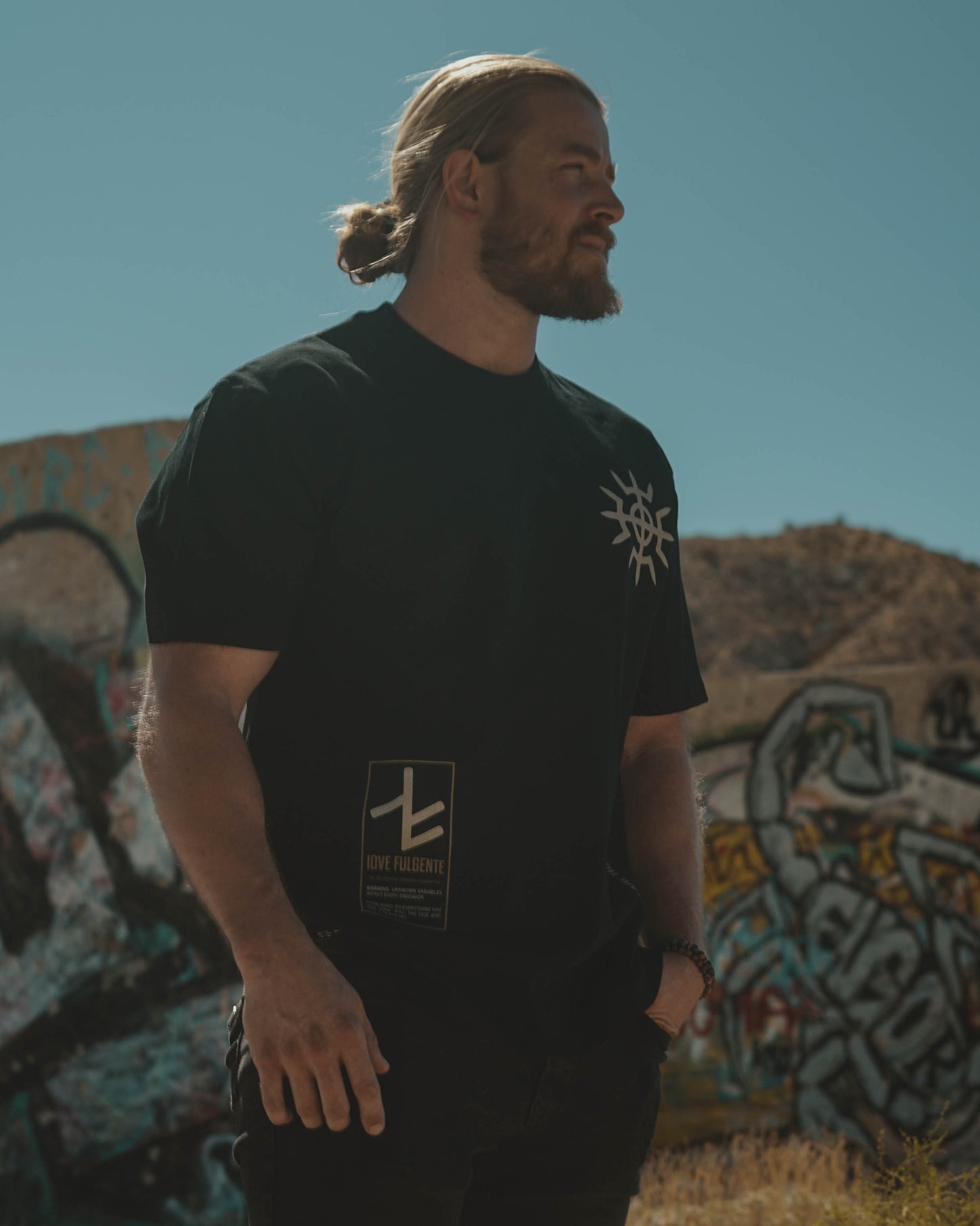 IOVE FULGENTE - Heavyweight Drop Shoulder Cotton T-Shirt (Dark)