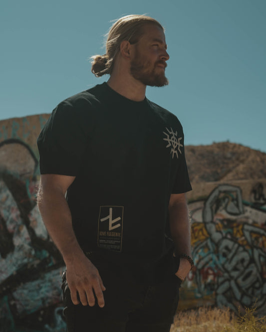 IOVE FULGENTE - Heavyweight Drop Shoulder Cotton T-Shirt (Dark)